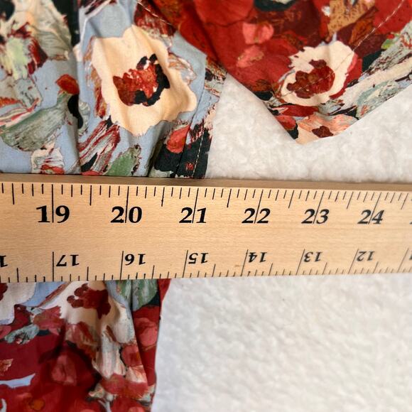 Wax London Mens Medium Floral Button Shirt Red Resort Vacation Hawaiian - Picture 5 of 6